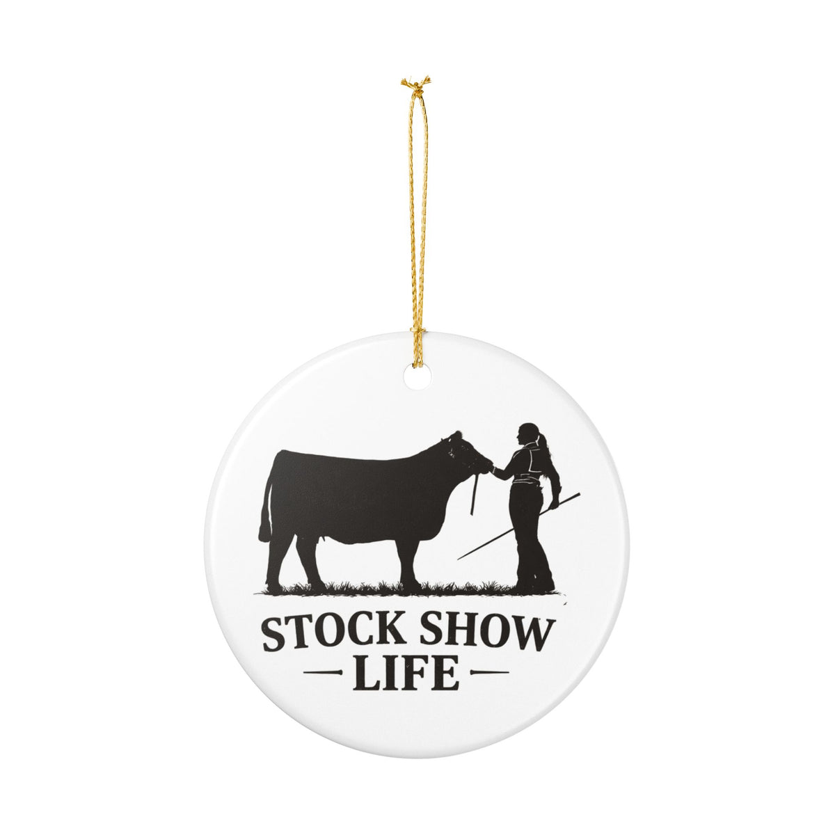 Stock Show Life Ceramic Ornament — Cattle Show Christmas Decoration