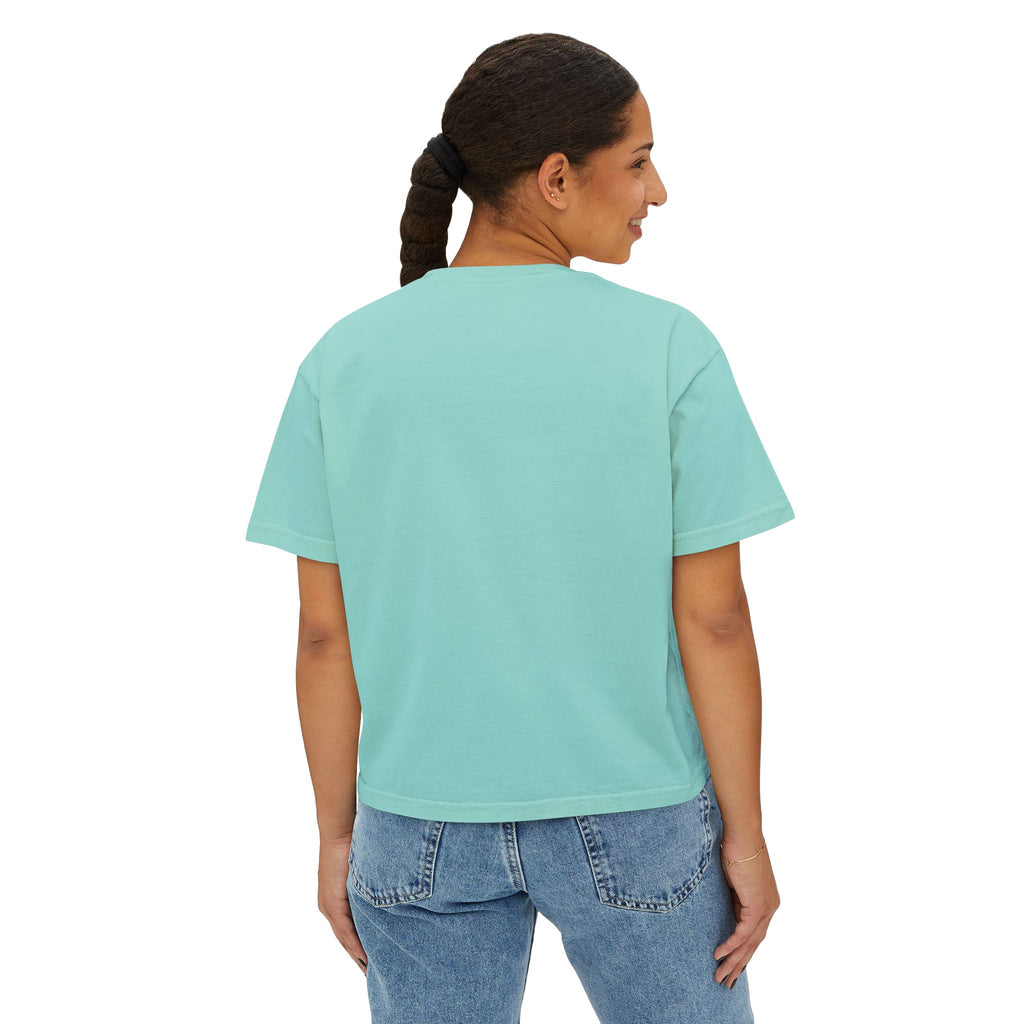 Women's Boxy Tee with Colorful Horseshoe Graphic — Lucky Western Crop Top