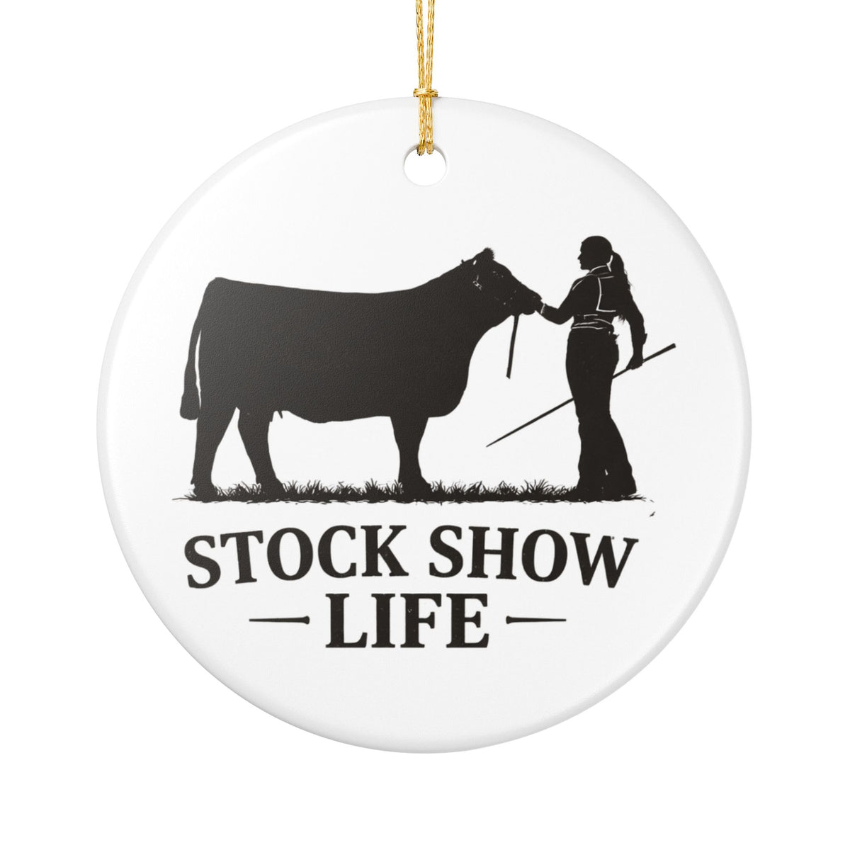 Stock Show Life Ceramic Ornament — Cattle Show Christmas Decoration